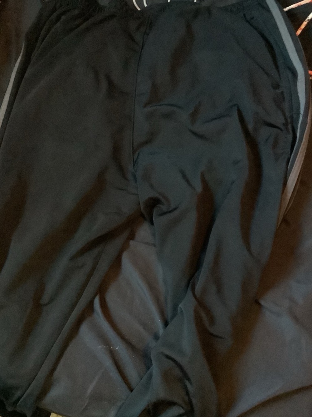 adidas Black Athletic Track Pants with Subtle Logo - Picture 3 of 3